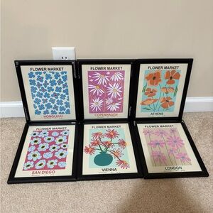 Set of 6 Flower Market Art Prints